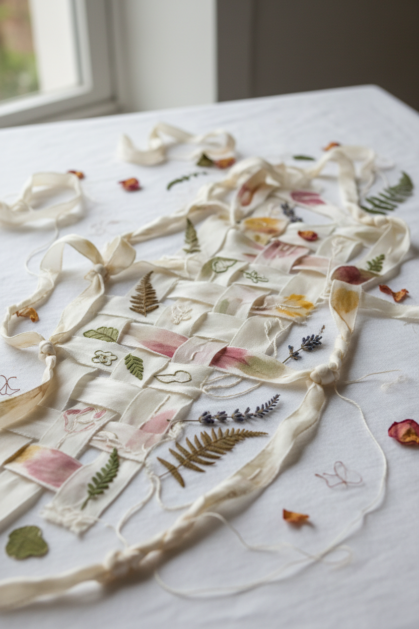 Knitsilk Recycled Mulberry Sari Silk Ribbon Yarn | 10 x 1-Yard Pieces | Natural Undyed Dyeable Frayed Strips for Knitting, Mixed Media, & DIY Crafts