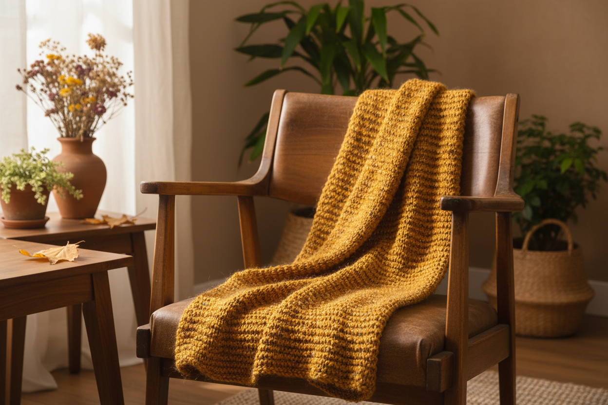 Knitsilk Recycled Sari Silk Yarn – Mustard | 85 Yards | 100g | Eco-Friendly Handspun Fiber for Knitting, Crochet & Weaving