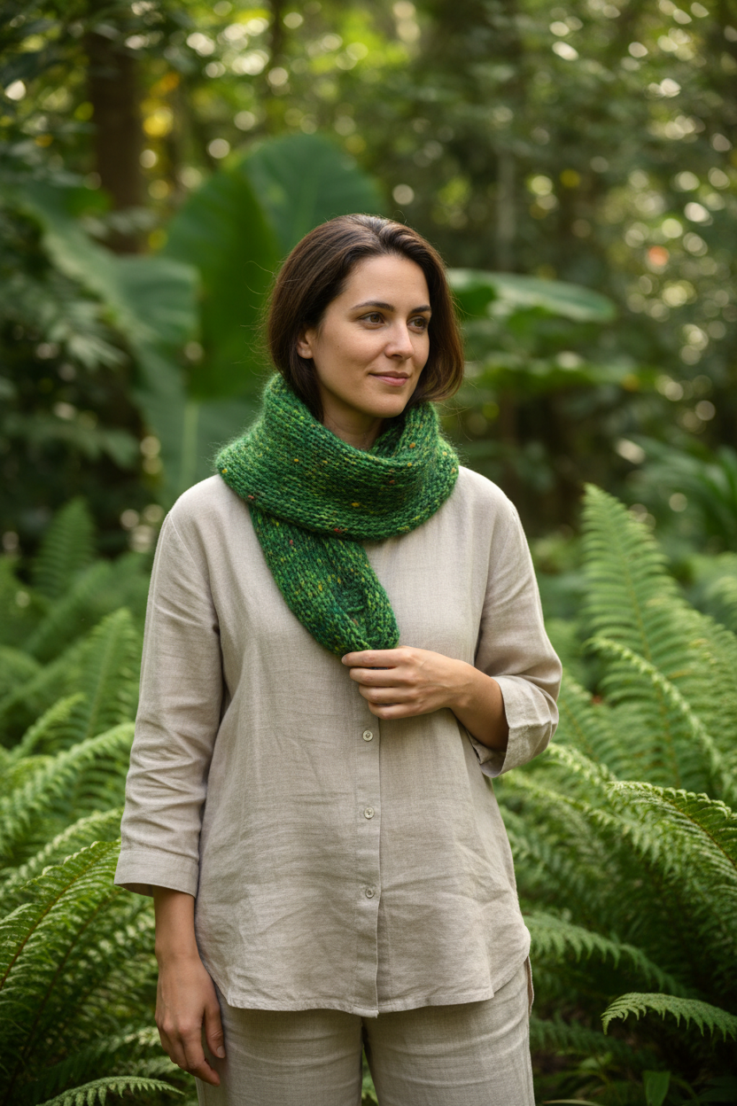 Knitsilk Recycled Sari Silk Yarn – Ocean of Green Colour | 85 Yards | 100g | Eco-Friendly Handspun Fiber for Knitting, Crochet & Weaving