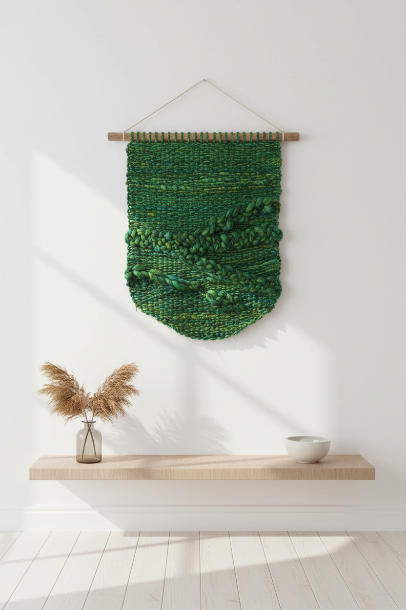 Knitsilk Recycled Sari Silk Yarn – Ocean of Green Colour | 85 Yards | 100g | Eco-Friendly Handspun Fiber for Knitting, Crochet & Weaving