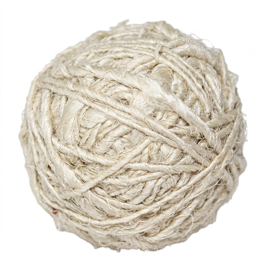 Off white sari silk yarn recolour preserving the original photographic texture