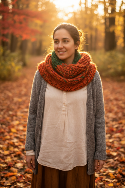 Knitsilk Handspun Recycled Sari Silk Yarn – Orange & Green Combo | 2 x 100g Skeins | Eco-Friendly Bulky Yarn for Knitting, Crocheting & Weaving