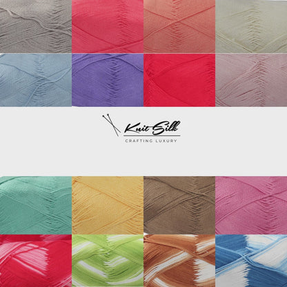 Knitsilk CottonMuse – 100% Gassed Mercerized Cotton Yarn| 4 x 75g (Total 1528 Yards), Soft, Matte Finish | Pack of 4