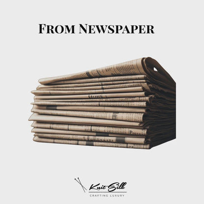 KNITSILK Recycled Newspaper Yarn, Multicolored, Chunky, Hand Twisted, 100g per pack