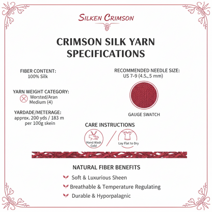 Knitsilk Super Bulky Hand Dyed Soft Sari Silk & Chiffon Ribbon Yarn, Maroon