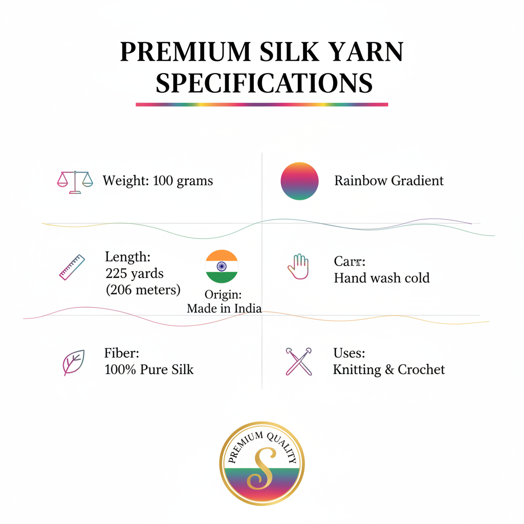 Knitsilk Silk Roving Worsted Yarn 100% Recycled & Hand-Dyed |100 gm,225 Yards | Rio