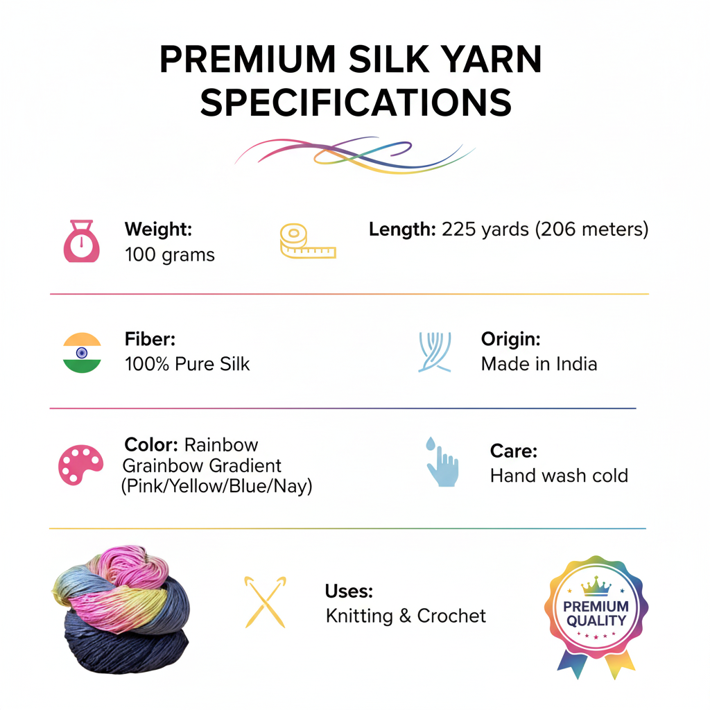 Knitsilk Silk Roving Worsted Yarn 100% Recycled & Hand-Dyed |100 gm,225 Yards | Nairobi