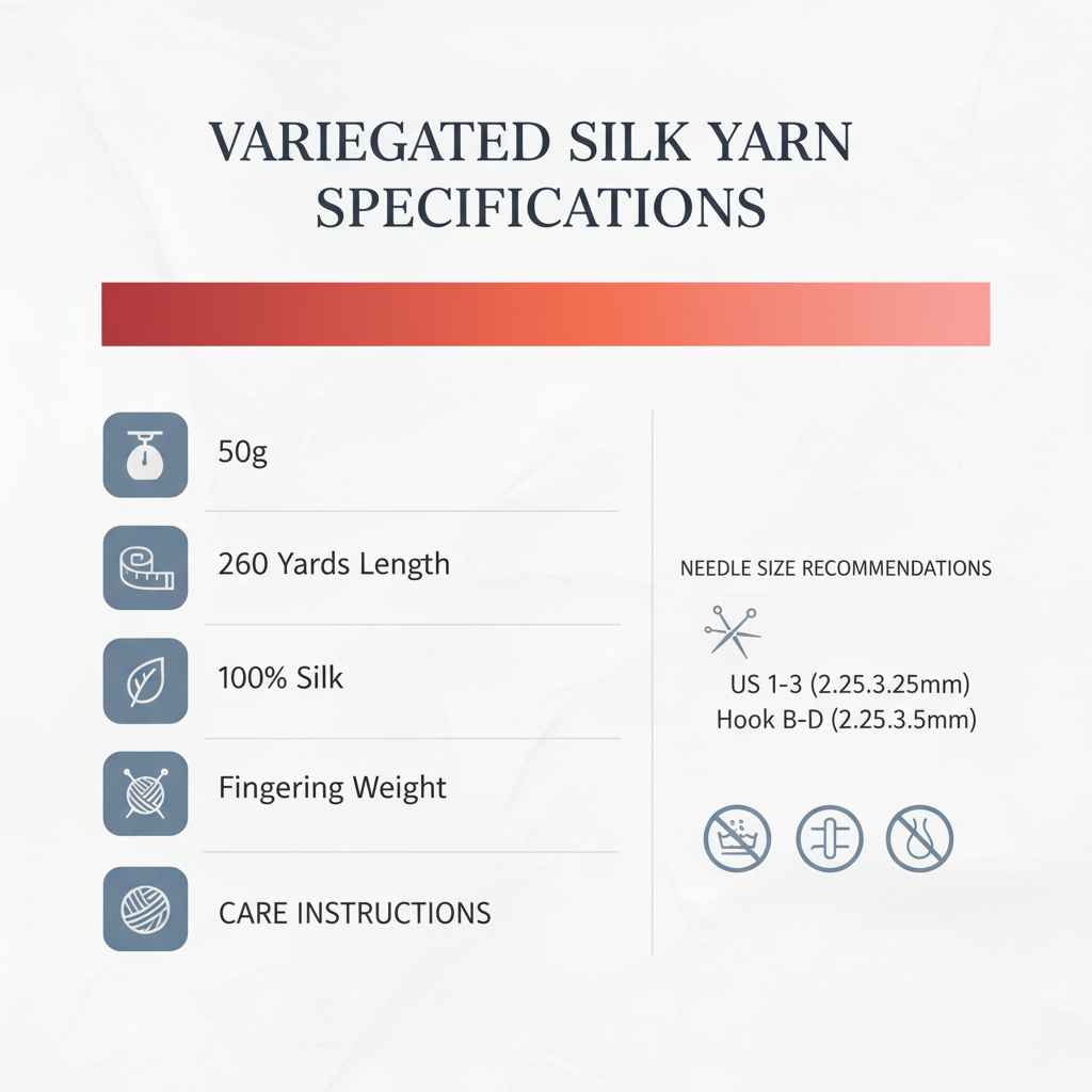 Knitsilk 3 Ply 100% Mulberry Silk Lace Weight Yarn –Red & Multicolor(50g / 260 Yards)