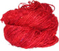 Knitsilk Premium Recycled Sari Silk Worsted Yarn(150+Yards)-Best for Knitting, Crocheting, and Jewelry Making Sustainable and Unique Texture Yarn (Red)