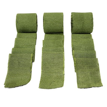 Knitsilk Luxurious Dupioni Satin Ribbon (1.5 "x 7yds x 3count),Dark green  Ribbon Set for Gift Wrapping, Decorating Bouquet Wrap and Crafts