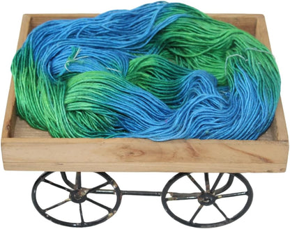 Knitsilk 100% Recycled and Hand-Dyed Silk Roving Worsted Yarn, Luxurious & Soft Silk Roving | Ideal for Knitting, Crocheting, Crafting | Smooth Texture & Fabulous Color.(100 gm-225 Yards,Reykjavik)