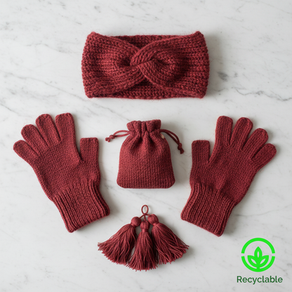 Red Silk Accessories Flat Lay