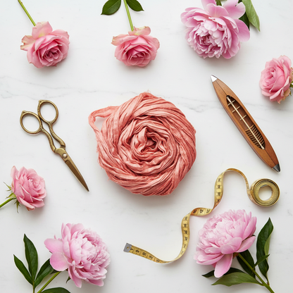 Knitsilk Recycled Sari Silk Ribbon Yarn — Super Bulky Peach (50g / 30 yd)