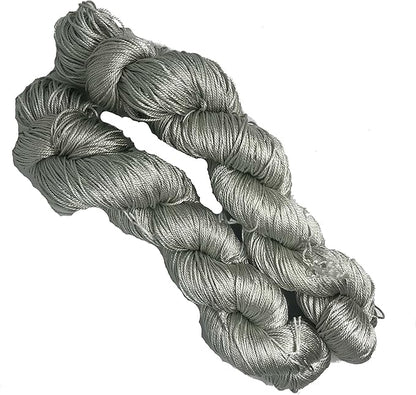 Knitsilk 3 Ply 100% Mulberry Silk Lace Weight Yarn – Silver surfer (50g / 260 Yards)