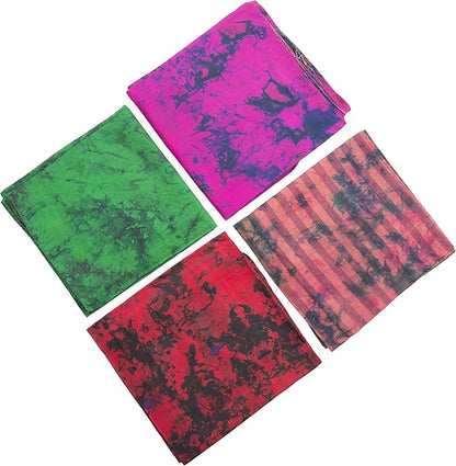 Knitsilk Women's Recycled Pure Silk Abstract Print Scarf Set (Multicolor, 36 inches x 36 inches, Pack of 12)