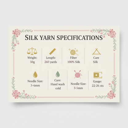 Knitsilk 3 Ply 100% Mulberry Silk Lace Weight Yarn –Tiger Lily(50g / 260 Yards)