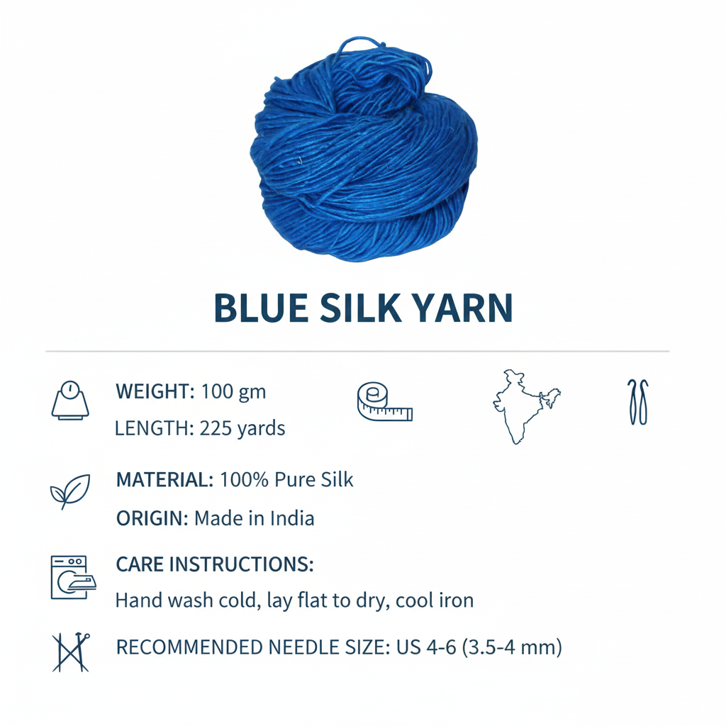 Knitsilk Top Yarn – Mulberry Silk Roving Yarn in Shades of Deep bl