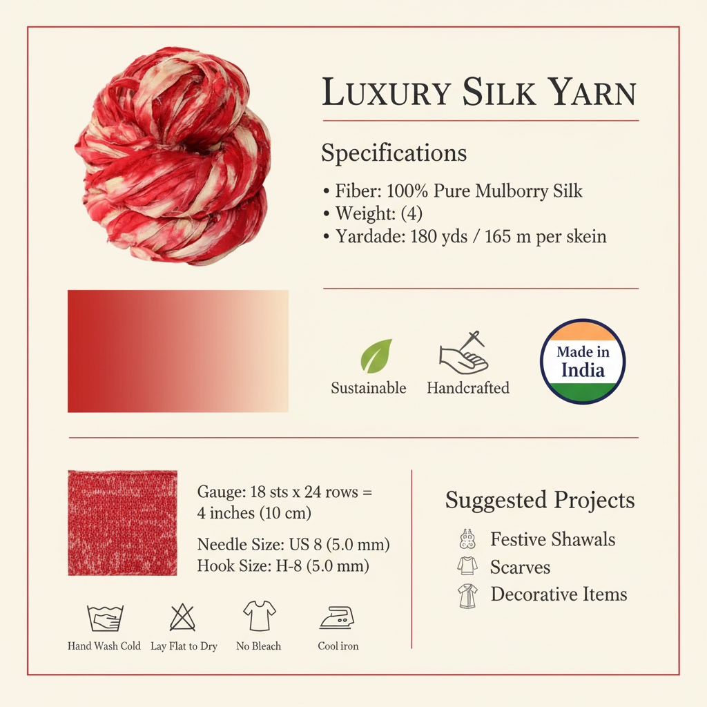 Knitsilk Recycled Shibori Sari Silk Ribbon Yarn-Plum | Best for Crochet, Knitting, and Embroidery |50 GMS-30 Yards