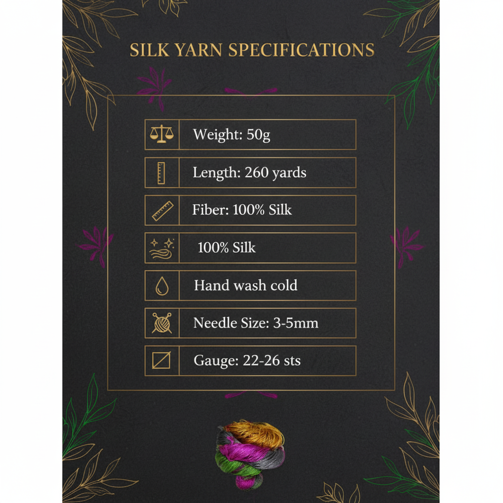 Knitsilk 3 Ply 100% Mulberry Silk Lace Weight Yarn –Green and Purple(50g / 260 Yards)