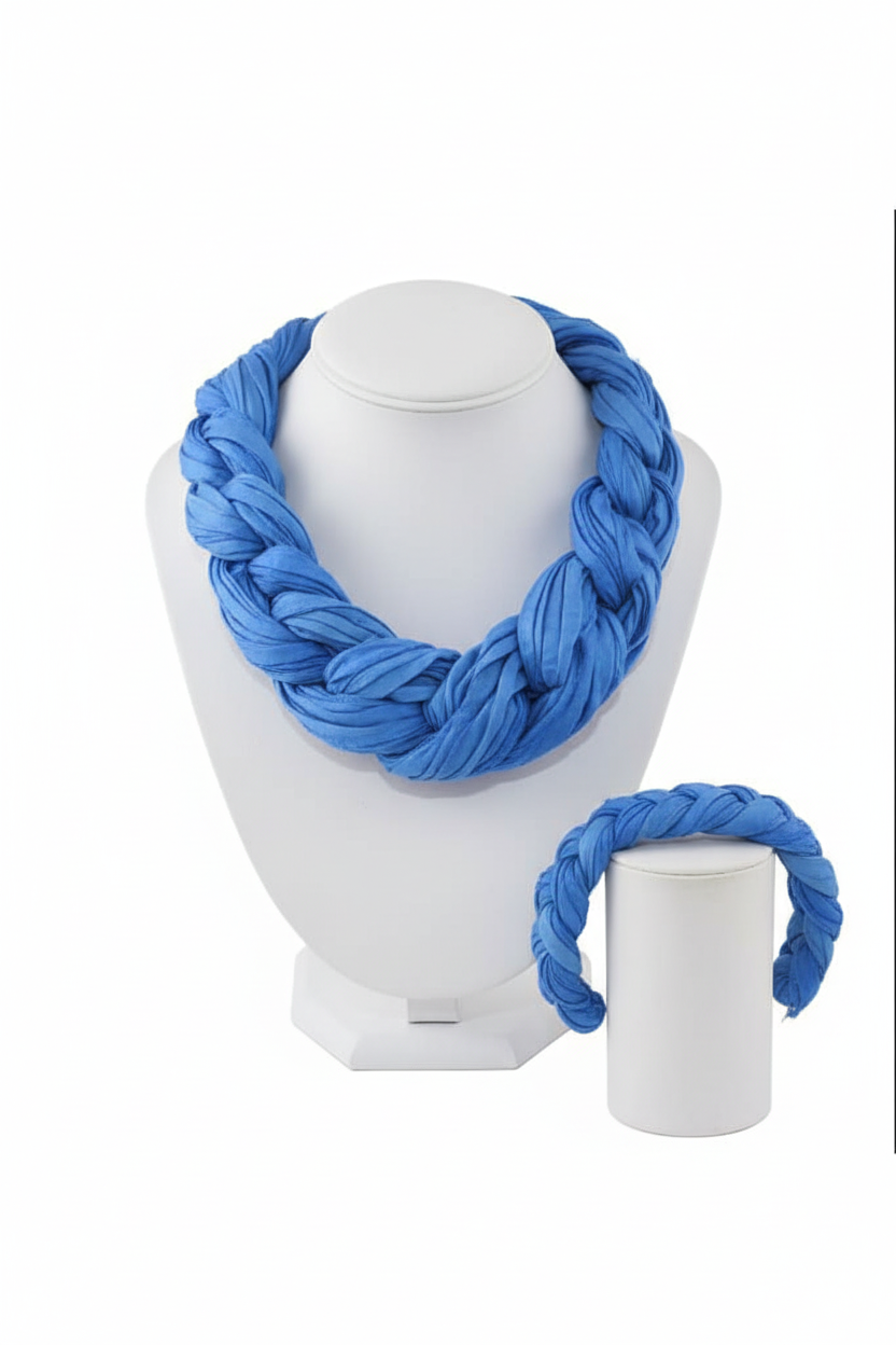 Knitsilk Recycled Sari Silk Ribbon Yarn — Super Bulky Blue (50g / 30 yd)