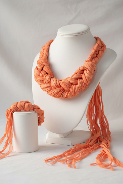 Knitsilk Recycled Sari Silk Ribbon Yarn — Super Bulky Orange (50g / 30 yd)