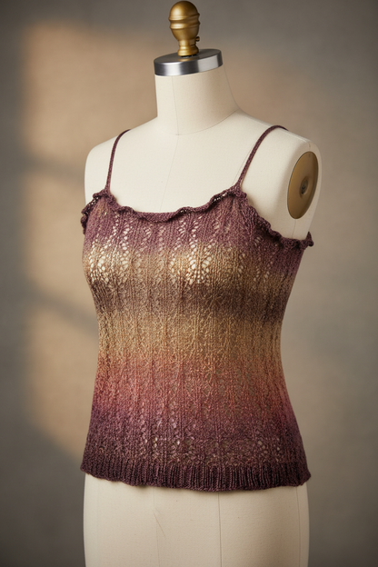 Knitsilk 3 Ply 100% Mulberry Silk Lace Weight Yarn –Purple and Peach (50g / 260 Yards)