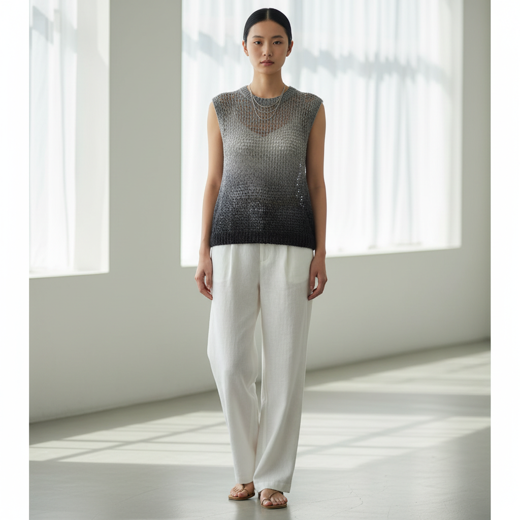 Knitsilk 3 Ply 100% Mulberry Silk Lace Weight Yarn –Black and Grey(50g / 260 Yards)