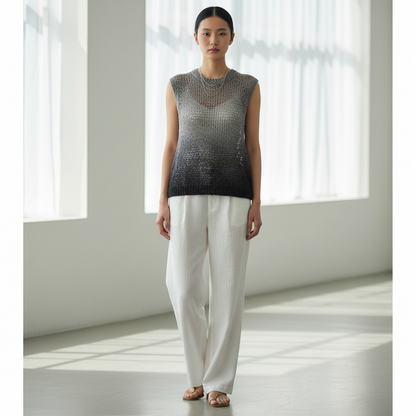 Knitsilk 3 Ply 100% Mulberry Silk Lace Weight Yarn –Black and Grey(50g / 260 Yards)