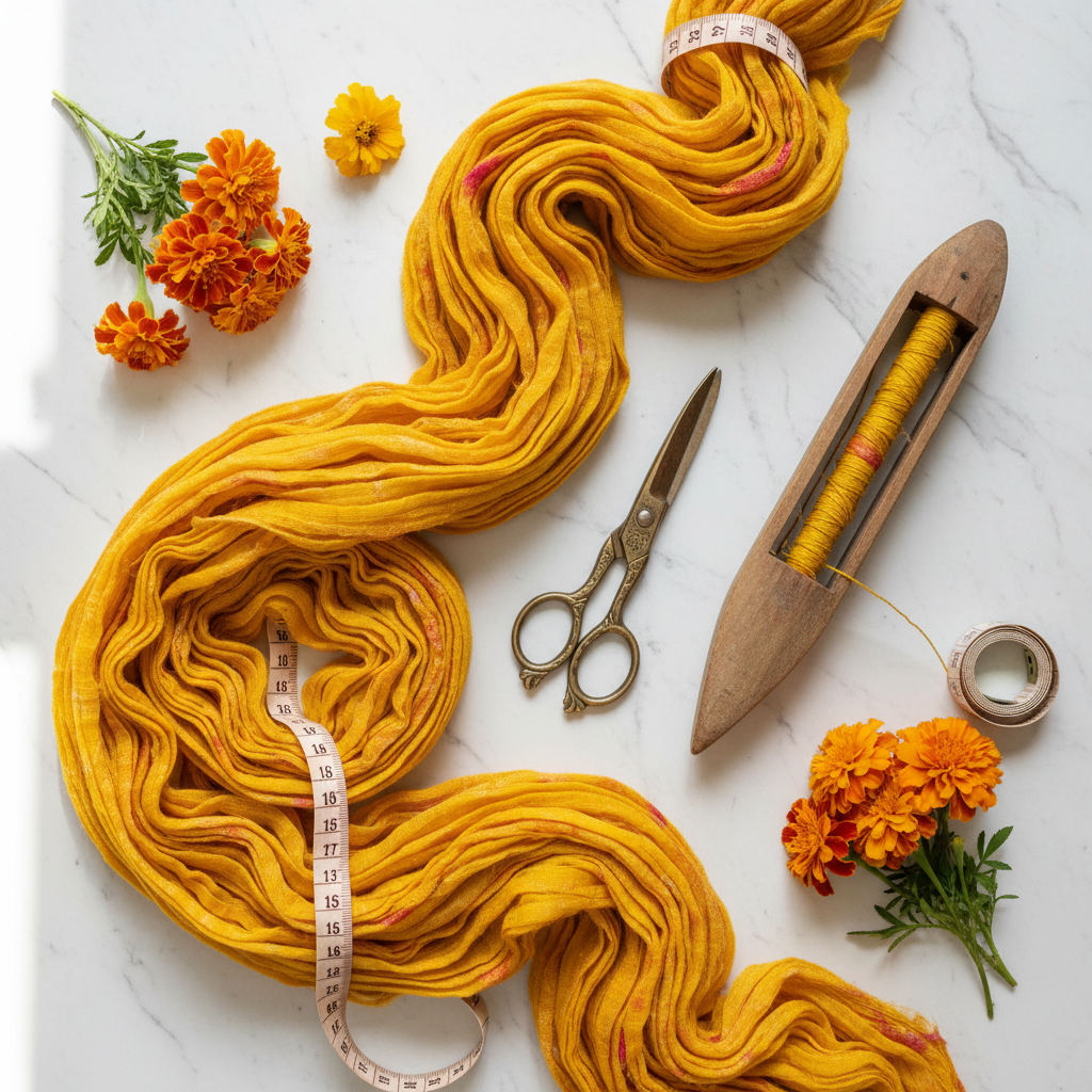 Knitsilk Recycled Sari Silk Ribbon Yarn — Super Bulky Yellow (50g / 30 yd)