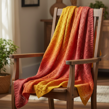 Knitsilk 3 Ply 100% Mulberry Silk Lace Weight Yarn –Red and Yellow(50g / 260 Yards)