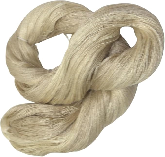 Knitsilk Tussah Combed Spun Silk Yarn 2 Ply (2/70 Nm, 50 gm)-Glossy Finish,Combed yarn