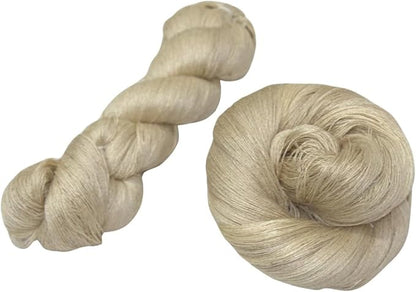 Knitsilk Tussah Combed Spun Silk Yarn 2 Ply (2/70 Nm, 50 gm)-Glossy Finish,Combed yarn