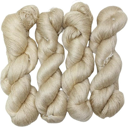 Knitsilk Tussah Combed Spun Silk Yarn 2 Ply (2/70 Nm, 50 gm)-Glossy Finish,Combed yarn