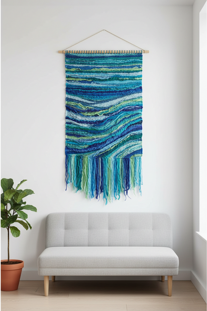 Knitsilk Super Bulky Recycled Sari Silk Ribbon Yarn | 50 GMS-25+ Yards |Blue galaxy