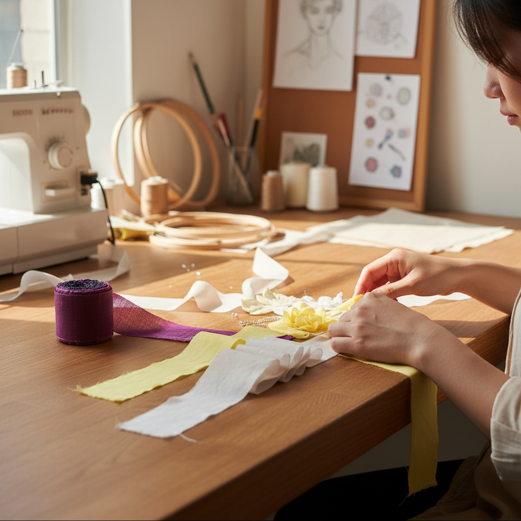 Knitsilk Luxurious Dupioni Satin Ribbon (1.5 "x 7yds x 3count), Magenta and Yellow  Ribbon Set for Gift Wrapping, Decorating Bouquet Wrap and Crafts