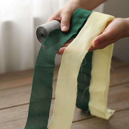 Knitsilk Luxurious Dupioni Satin Ribbon (1.5 "x 7yds x 3count), Green & Brown Ribbon Set for Gift Wrapping, Decorating Bouquet Wrap and Crafts