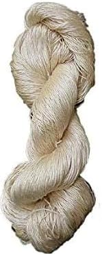 KnitSilk Combed 15/3 Nm Maharaja Silk Yarn - Exotic 100% Mulberry Silk Undyed | 100 Grams | 500 Yards.