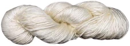 KnitSilk Premium Anamika Combed Lace Weight Silk Undyed 500 Yards, 100 Gram | Dyeable Silk Handmade Yarn for Knitting, Crocheting, Weaving, Spinning