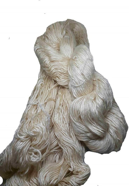 KnitSilk Premium Anamika Combed Lace Weight Silk Undyed 500 Yards, 100 Gram per Skein | Dyeable Silk Handmade Yarn for Knitting, Crocheting, Weaving, Spinning | Pack of 2