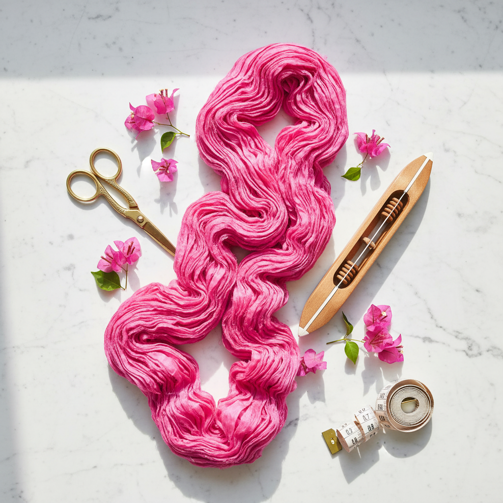 Knitsilk Recycled Sari Silk Ribbon Yarn — Super Bulky Hot pink(50g / 30 yd)