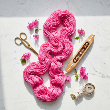 Knitsilk Recycled Sari Silk Ribbon Yarn — Super Bulky Hot pink(50g / 30 yd)