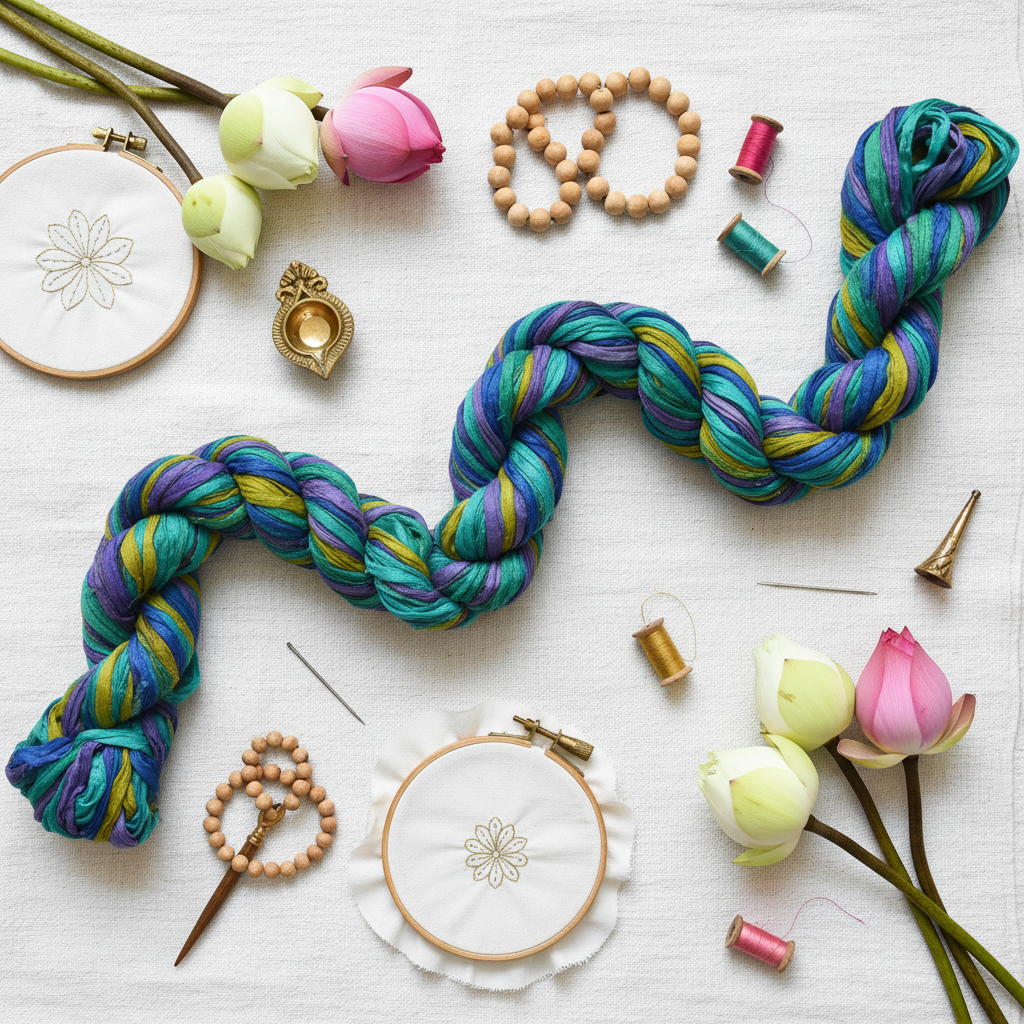 Knitsilk Recycled Sari Silk Ribbon Yarn — Super Bulky Tye and Dye(50g / 30 yd)