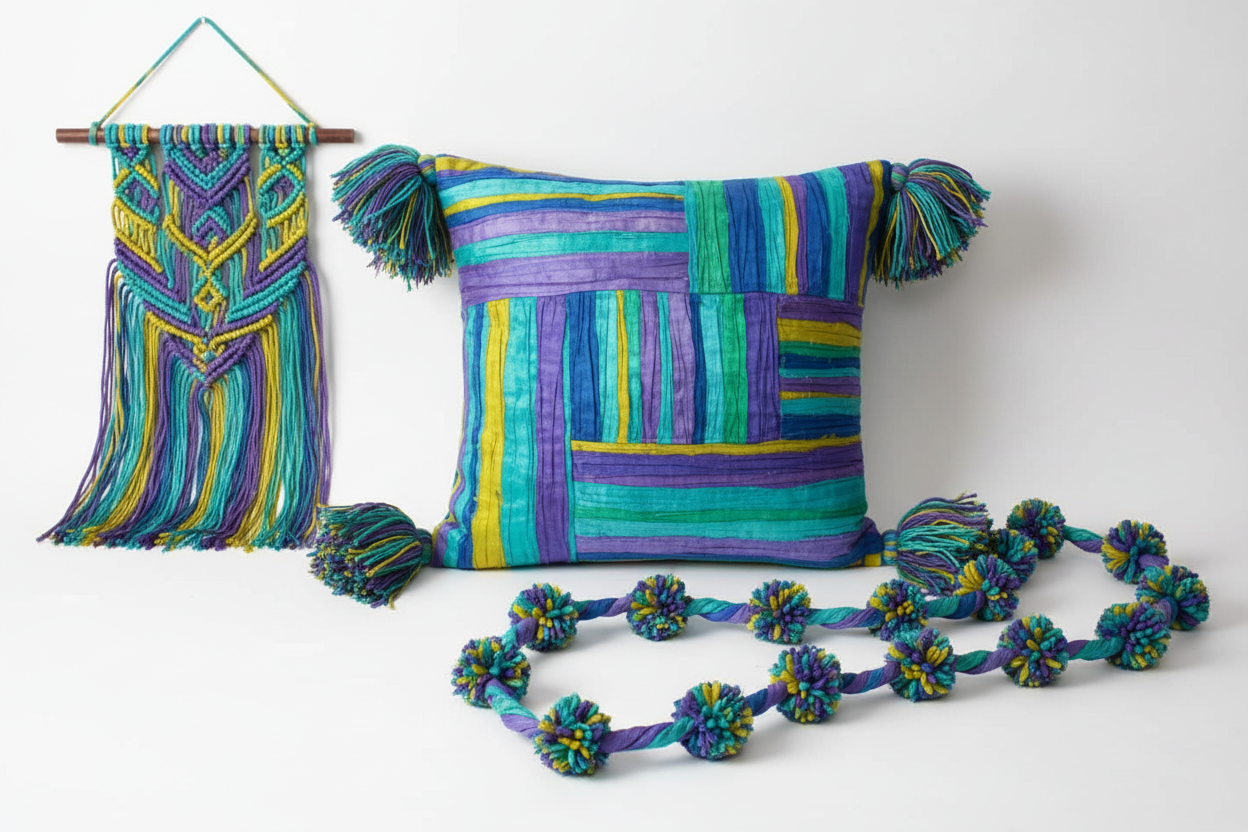 Knitsilk Recycled Sari Silk Ribbon Yarn — Super Bulky Tye and Dye(50g / 30 yd)