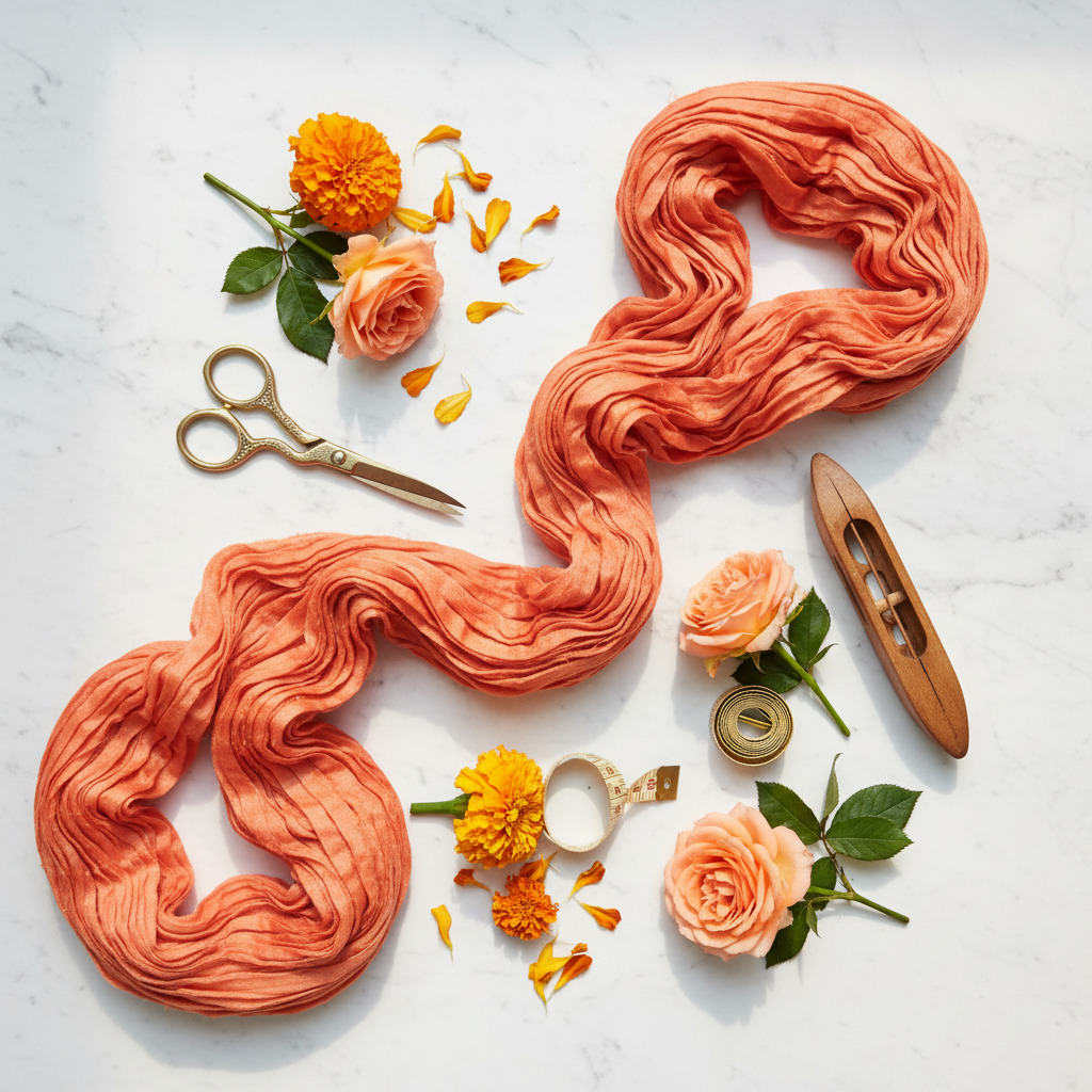 Knitsilk Recycled Sari Silk Ribbon Yarn — Super Bulky Orange (50g / 30 yd)