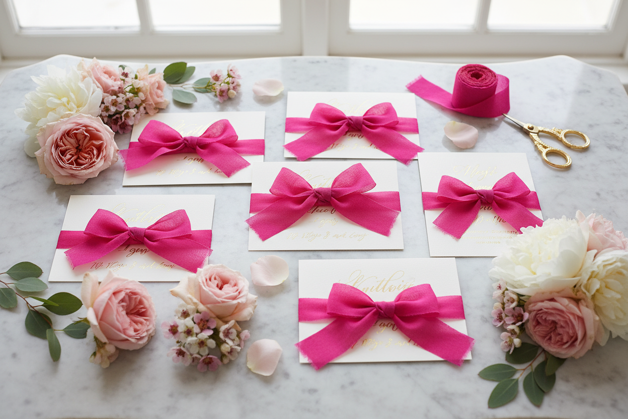 Knitsilk Luxurious Dupioni Satin Ribbon (1.5 "x 7yds x 3count), Pink Ribbon Set for Gift Wrapping, Decorating Bouquet Wrap and Crafts