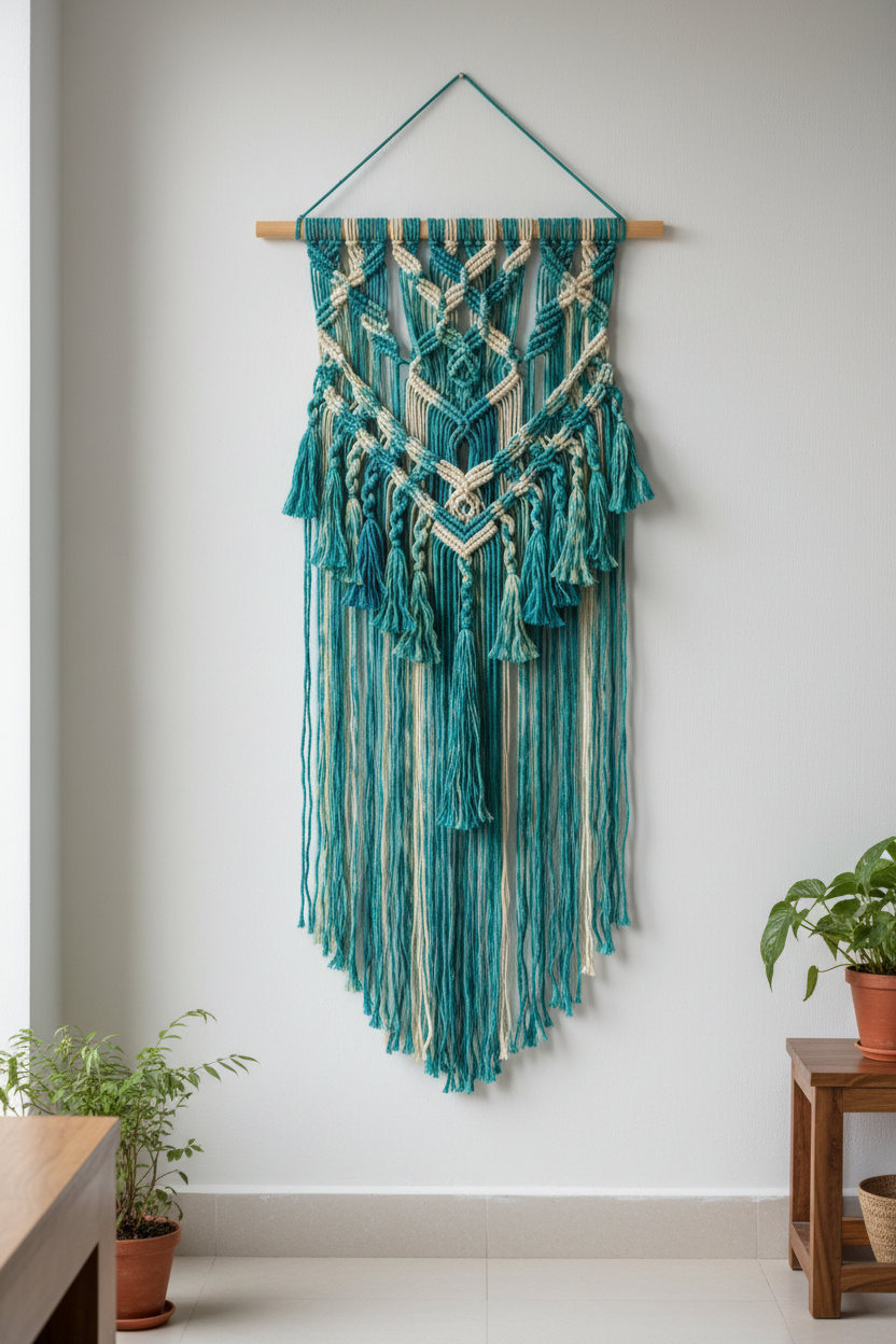 Knitsilk Recycled Shibori Sari Silk Ribbon Yarn-Light Blue| Best for Crochet, Knitting, and Embroidery |50 GMS-30 Yards