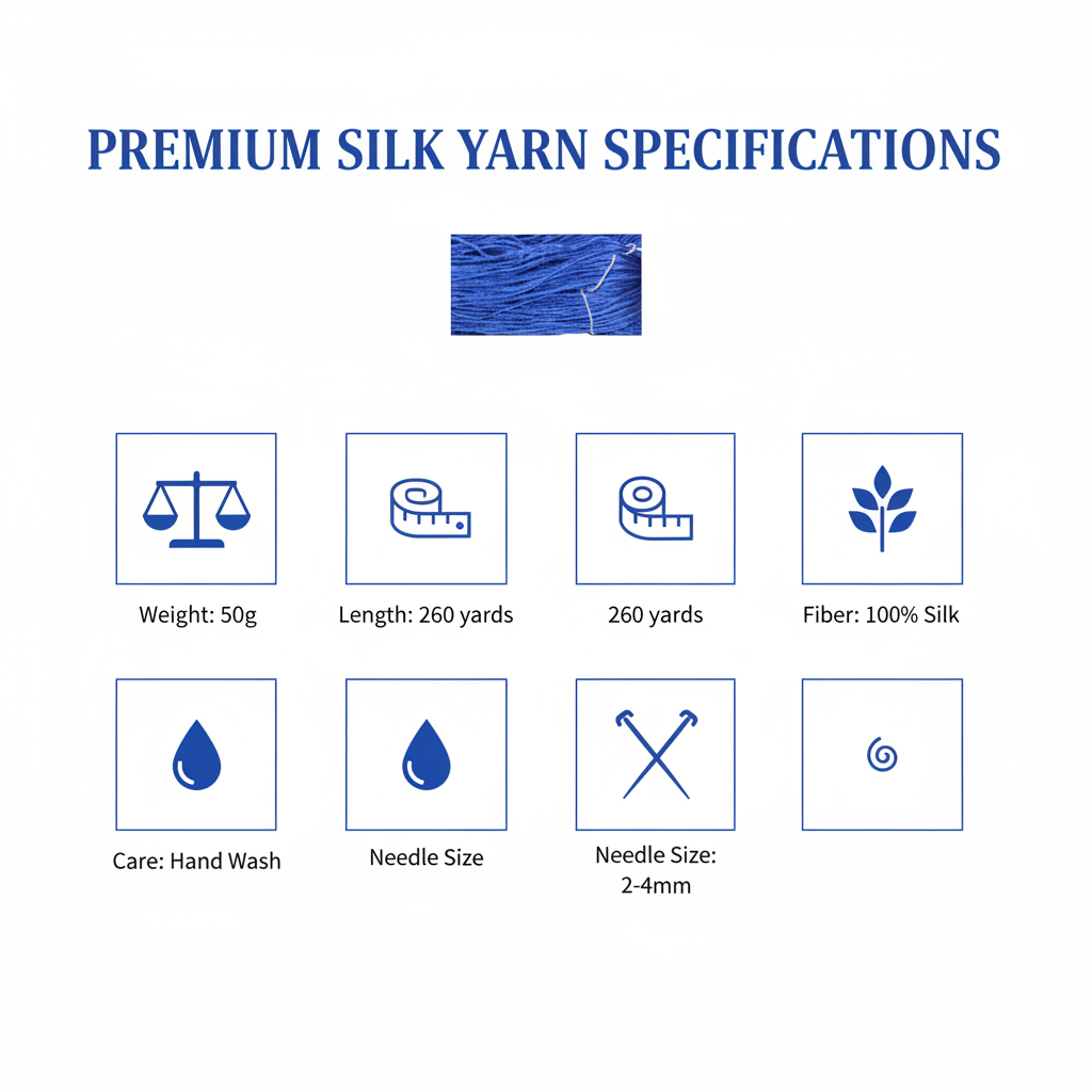 Knitsilk 3 Ply 100% Mulberry Silk Lace Weight Yarn – Royal Blue(50g / 260 Yards)