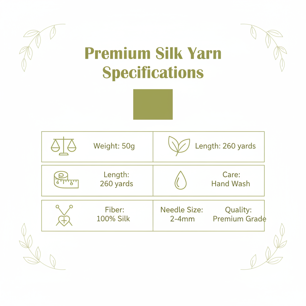 Knitsilk 3 Ply 100% Mulberry Silk Lace Weight Yarn – Super gold(50g / 260 Yards)