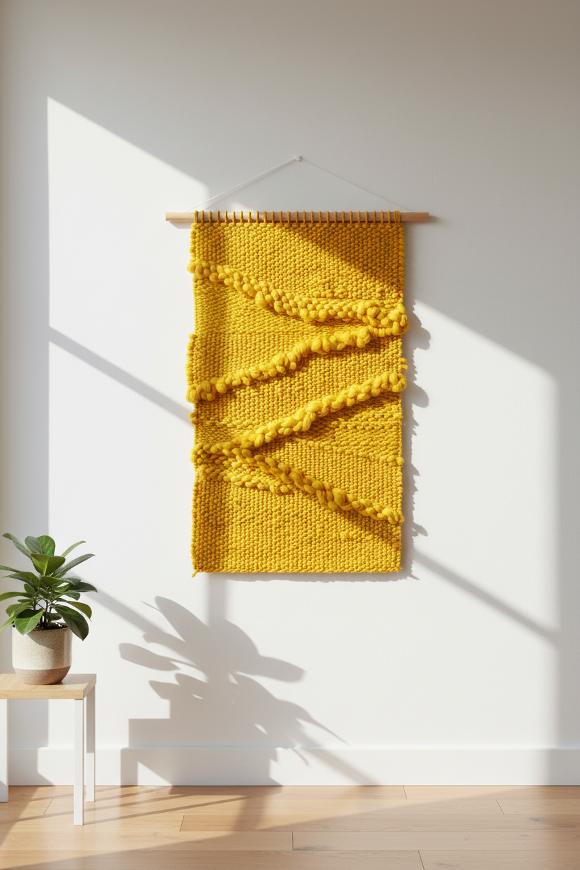 Knitsilk Recycled Sari Silk Yarn – Yellow Colour | 85 Yards | 100g | Eco-Friendly Handspun Fiber for Knitting, Crochet & Weavi
